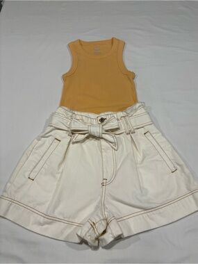Forever 21 Crème White Jean Shorts